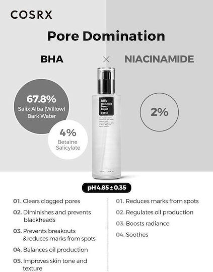 Cosrx BHA Blackhead Power Liquid Face Mist Τόνωσης Προσώπου με Υαλουρονικό Οξύ για Όλους τους Τύπους 100ml
