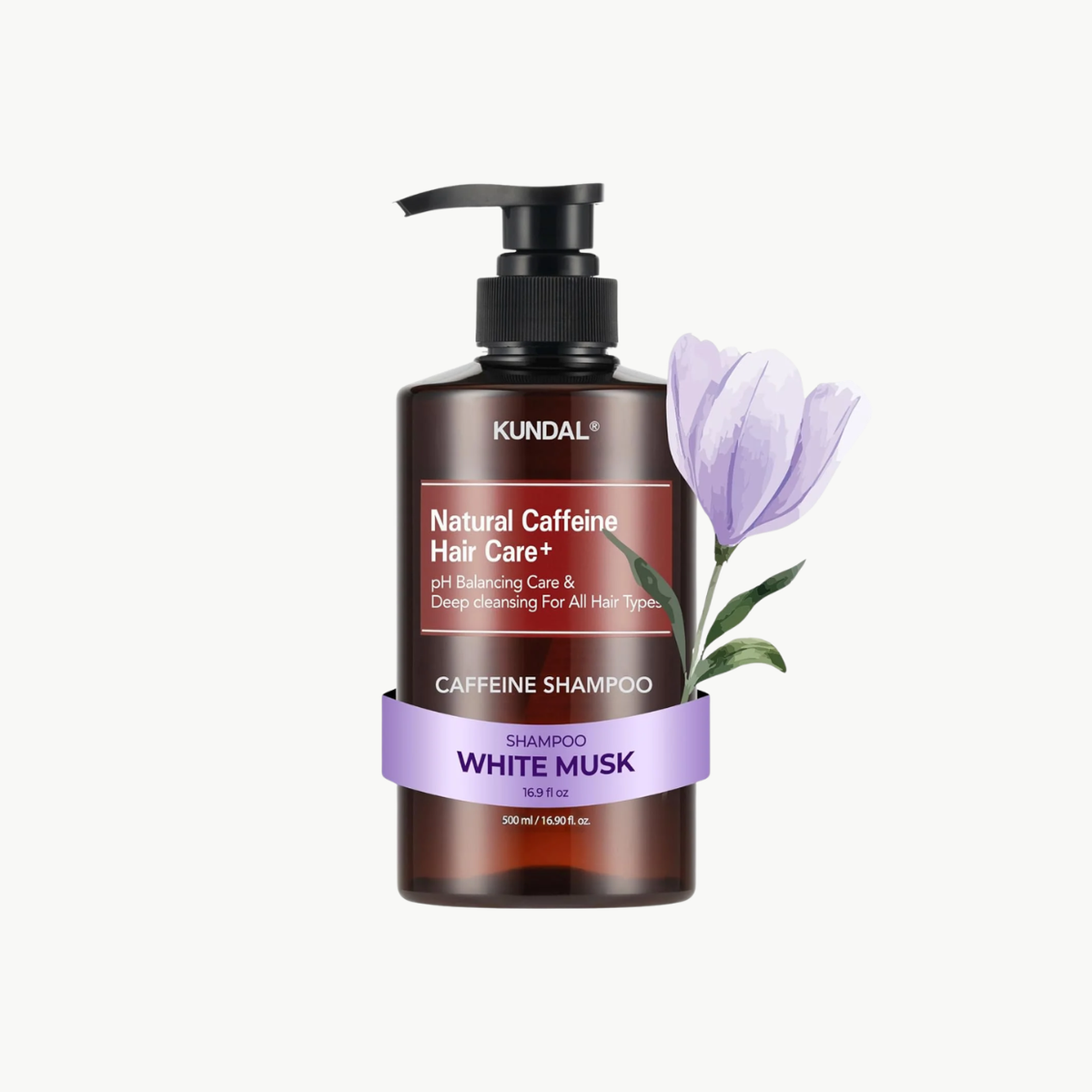 KUNDAL Caffeine Shampoo White Musk – Σαμπουάν με Καφεΐνη για Τόνωση, Όγκο & Ε 500ml