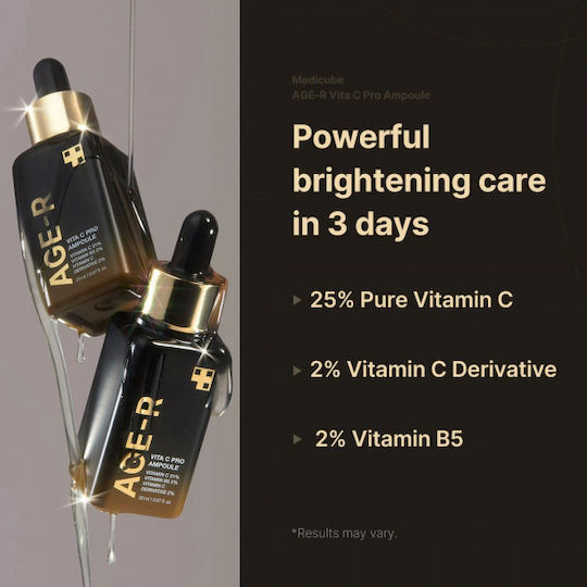 Medicube Age-R Vita C Pro Ampoule Καταπραϋντικό & Αντιγηραντικό Serum Προσώπου με Βιταμίνη C & Βιταμίνη B5 για Λάμψη & Σύσφιξη 20ml